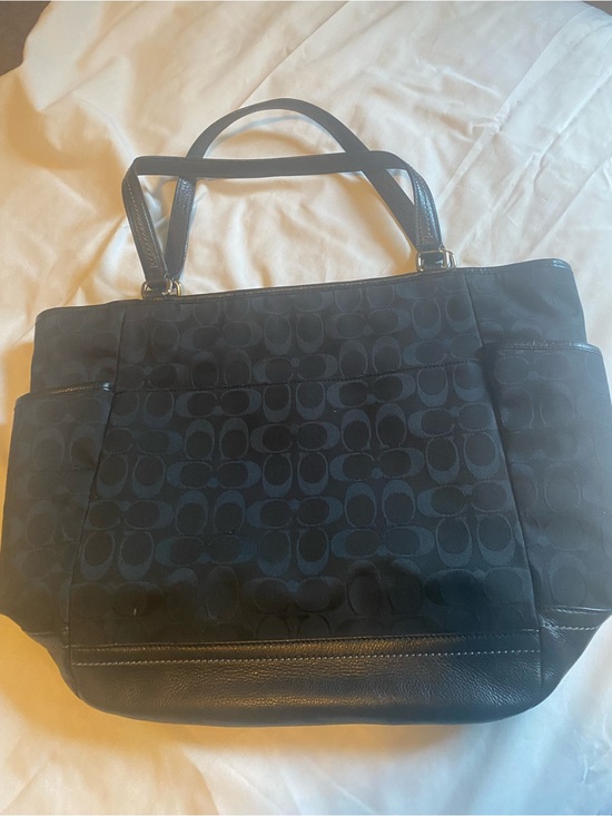 Coach Handbags - Coach Black Signature Jacquard Tote with Gold Hardware